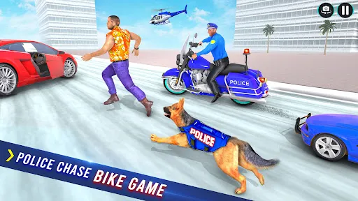 ภาพหน้าจอของ Police Dog Crime Bike Chase