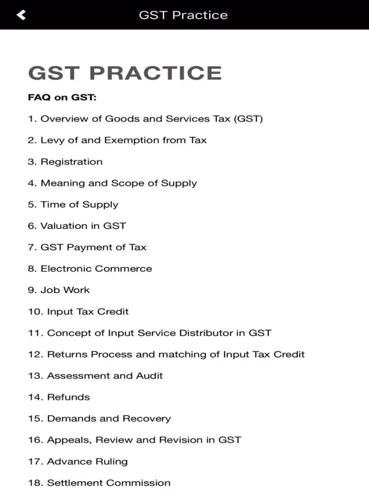 Zrzuty ekranu GST Act Rules Practice India iPad 