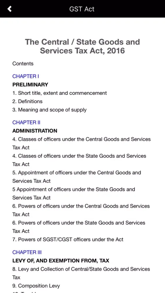 Zrzuty ekranu GST Act Rules Practice India