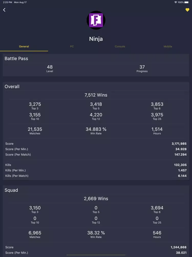 GStat: Video Game Statistics iPad  سکرین شاٹس