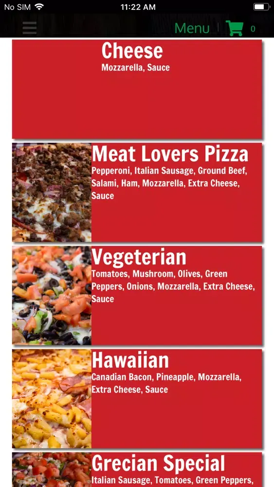 Capturas de tela do Joanne's Gourmet Pizza