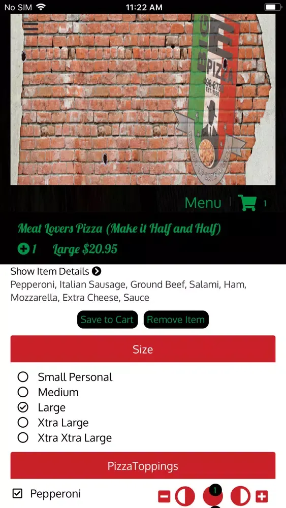 Capturas de tela do Joanne's Gourmet Pizza