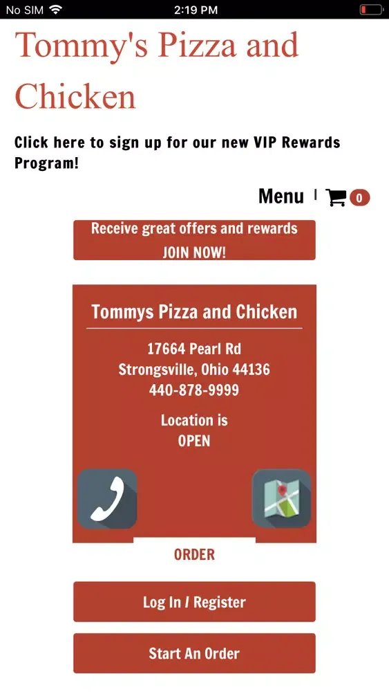 Capturas de tela do Tommy's Pizza and Chicken