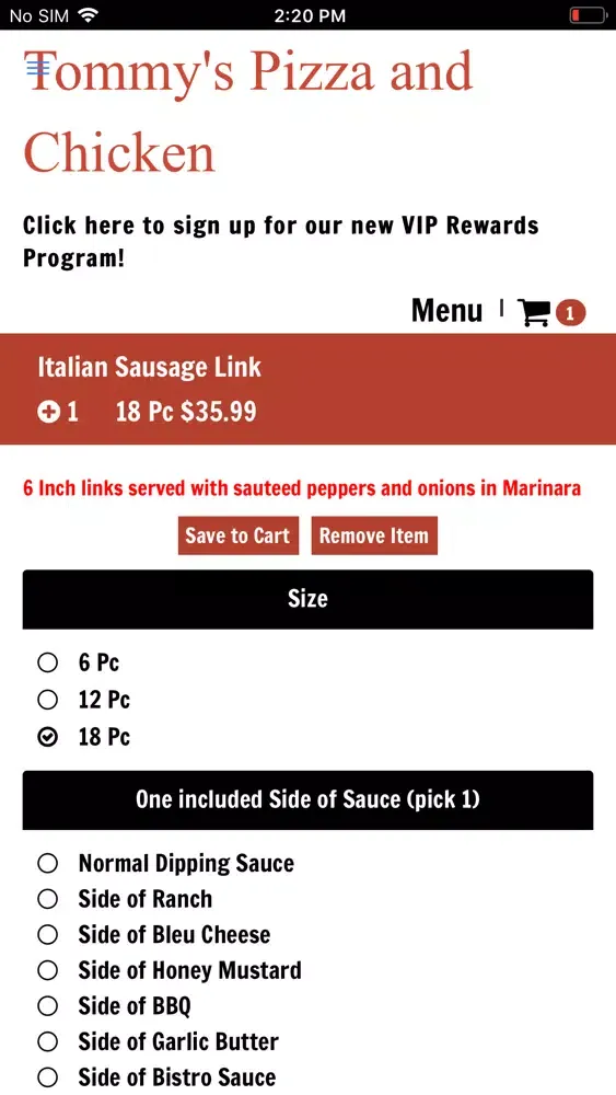 Capturas de tela do Tommy's Pizza and Chicken