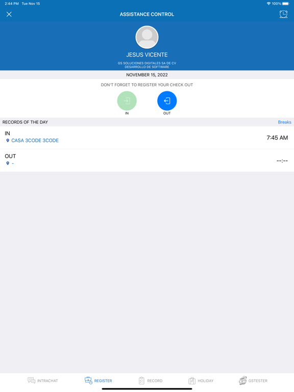 Tangkapan layar GSTrackMe Services iPad 