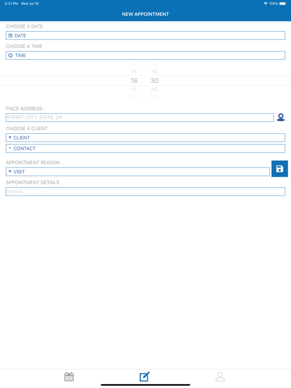 Tangkapan layar GSTrackMe Services iPad 