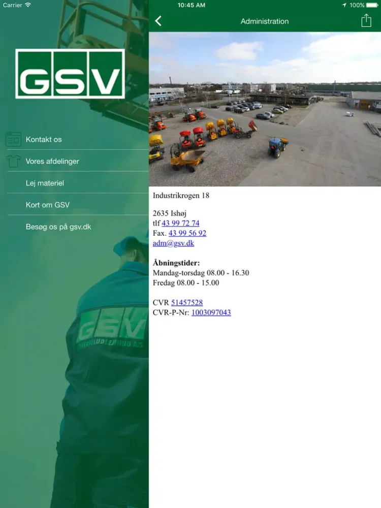 GSV Materieludlejning iPad  Ekran Görüntüleri
