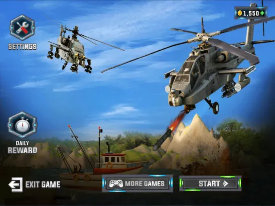 ภาพหน้าจอของ Army Helicopter Gunship Games iPad 