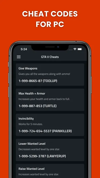 ภาพหน้าจอของ Cheats for GTA 5 - PS5,Xbox,PC