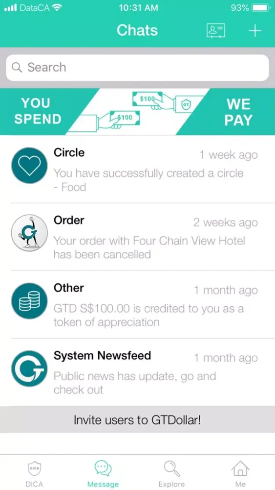 GT Dollar App Screenshots