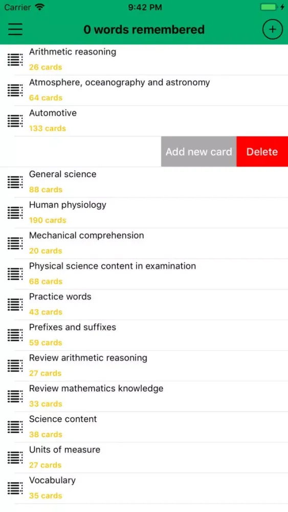 ภาพหน้าจอของ ASVAB Preparation Flashcard
