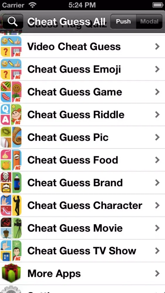 Tangkapan layar Cheat for Hi Guess All in One include Emoji/Game/riddle/Food/Pic/Brand/Character/Movie/TVShow - Answer for Word Picture Quiz