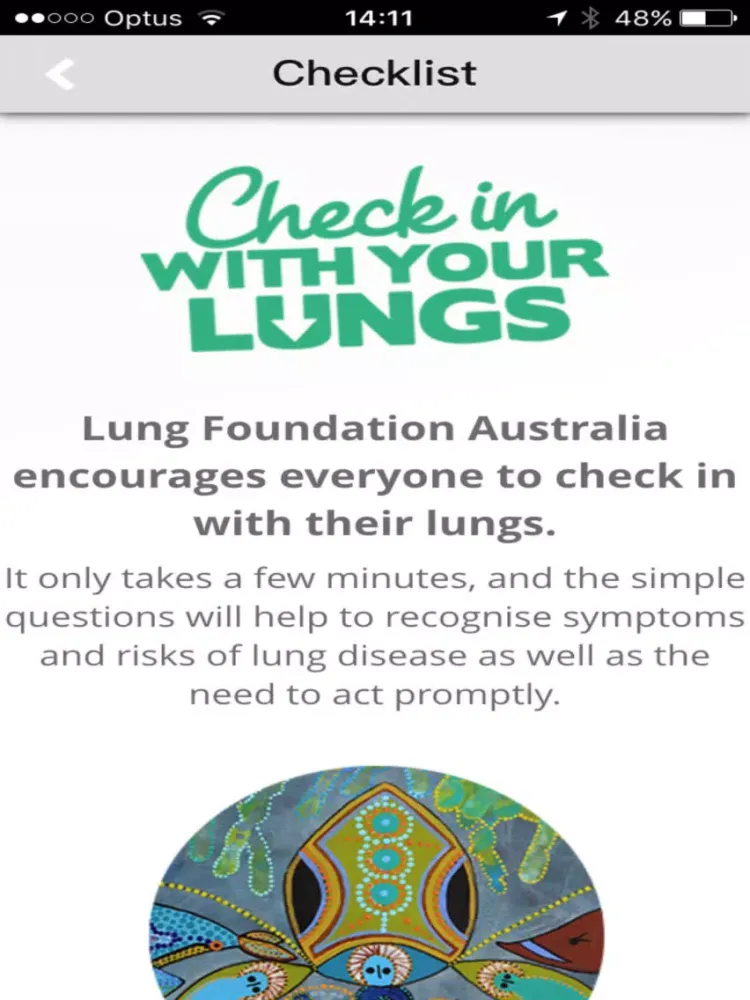 Capturas de tela do Lung Foundation Australia iPad 