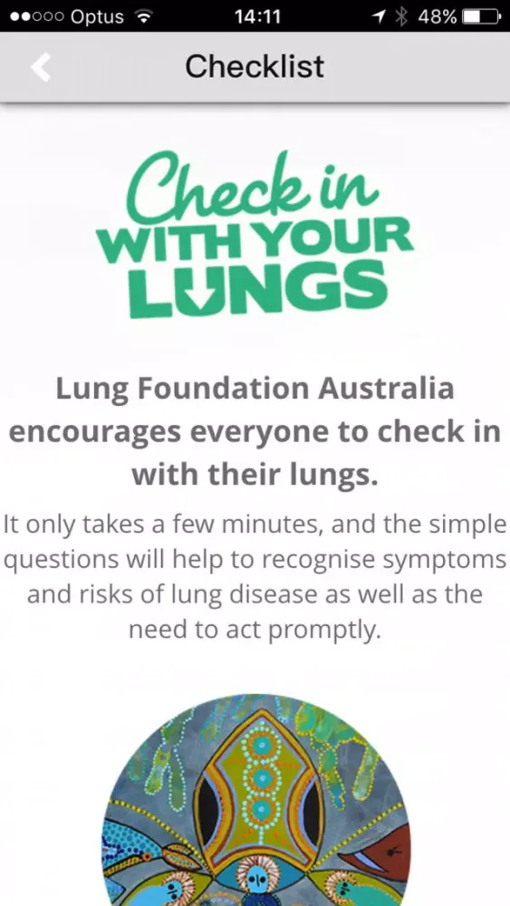 Capturas de tela do Lung Foundation Australia