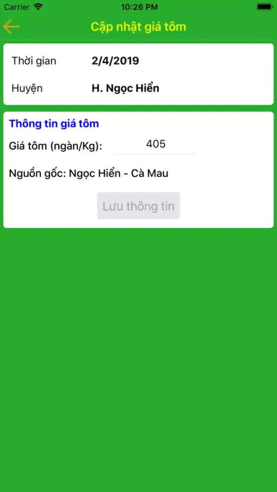 Screenshot di Tôm rừng