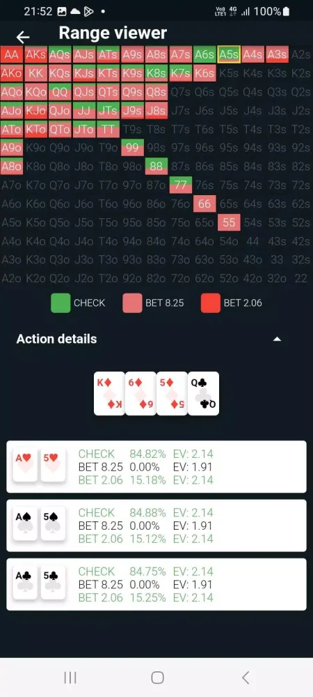 GTO Pocket Trainer Screenshots