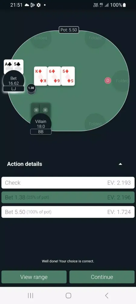 GTO Pocket Trainer Screenshots