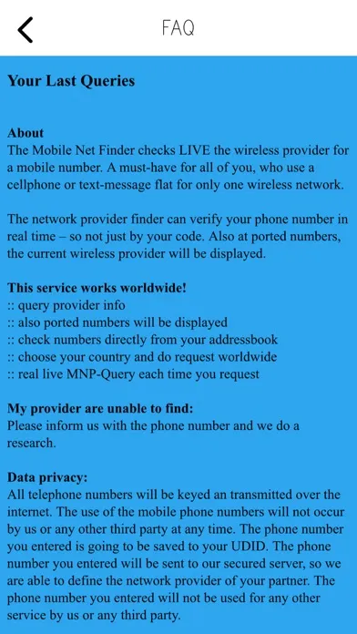 Zrzuty ekranu Mobile Phone Provider Check