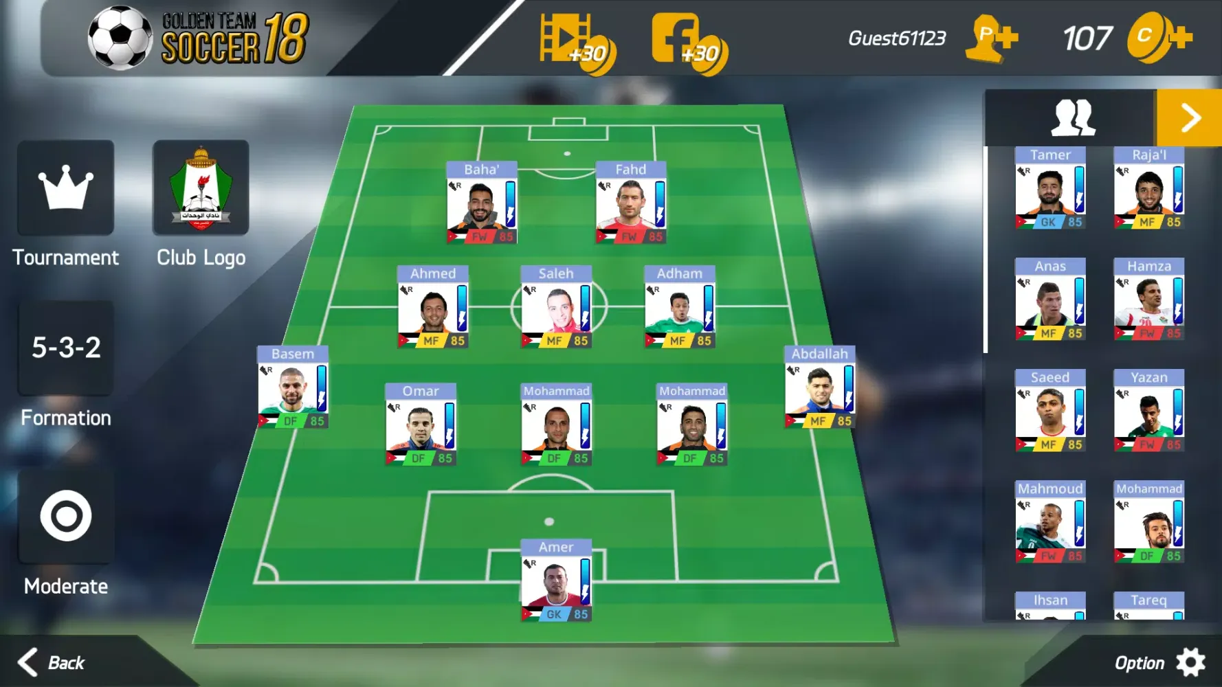 Ảnh chụp màn hình của Golden Team Soccer 18