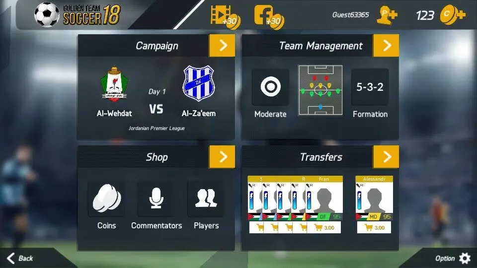 Ảnh chụp màn hình của Golden Team Soccer 18