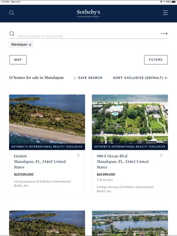 Sotheby's International Realty iPad  スクリーンショット