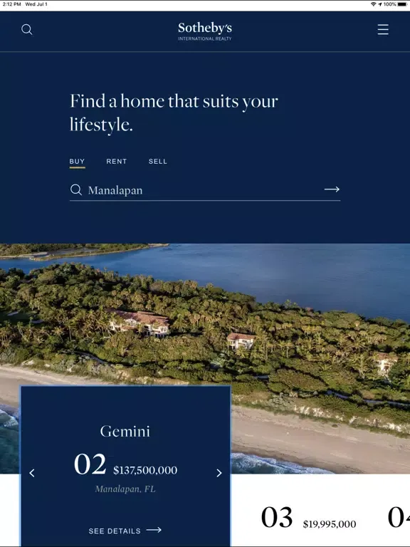 Sotheby's International Realty iPad  スクリーンショット