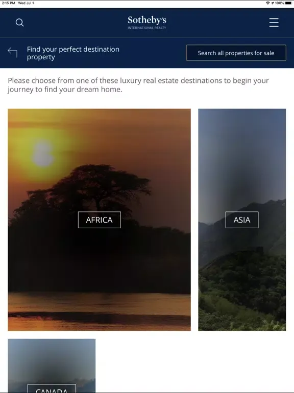 Sotheby's International Realty iPad  スクリーンショット