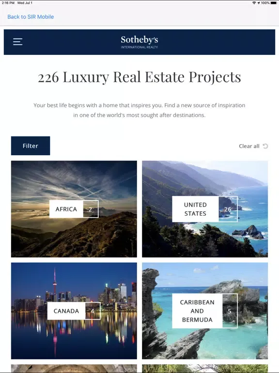 Sotheby's International Realty iPad  スクリーンショット