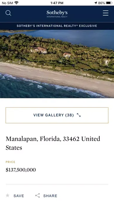 Sotheby's International Realty スクリーンショット
