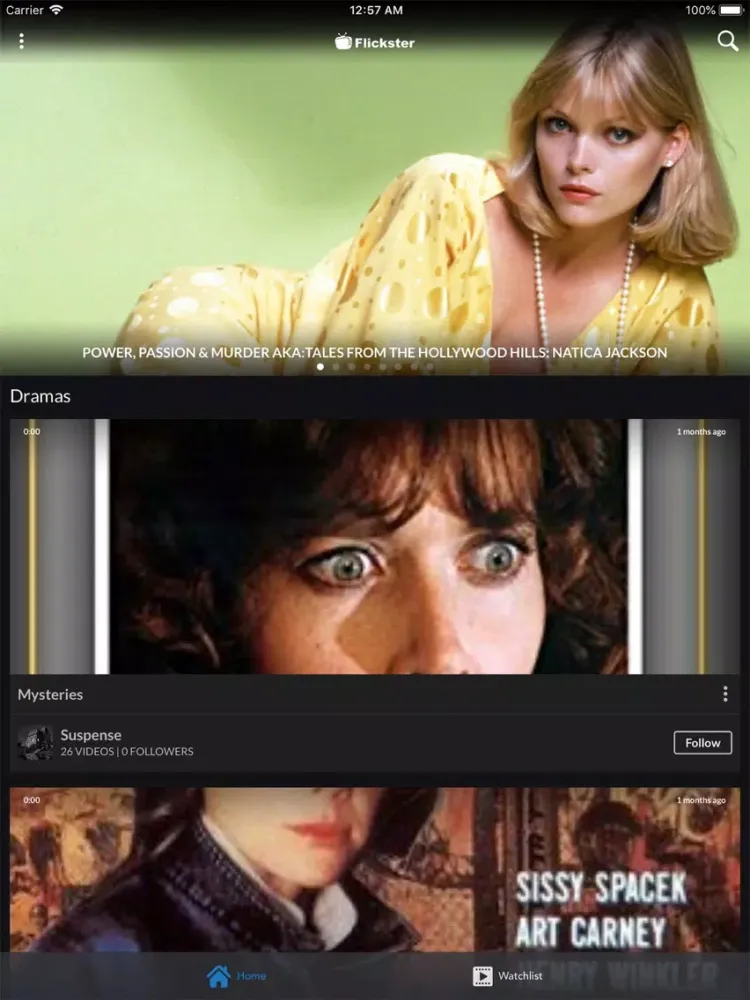 Capturas de tela do Flickster Network iPad 