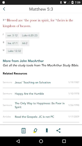 Captures d'écran de The Study Bible