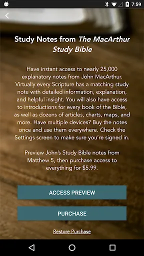 Captures d'écran de The Study Bible