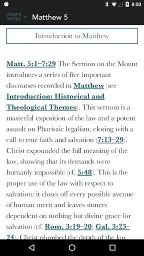 Captures d'écran de The Study Bible