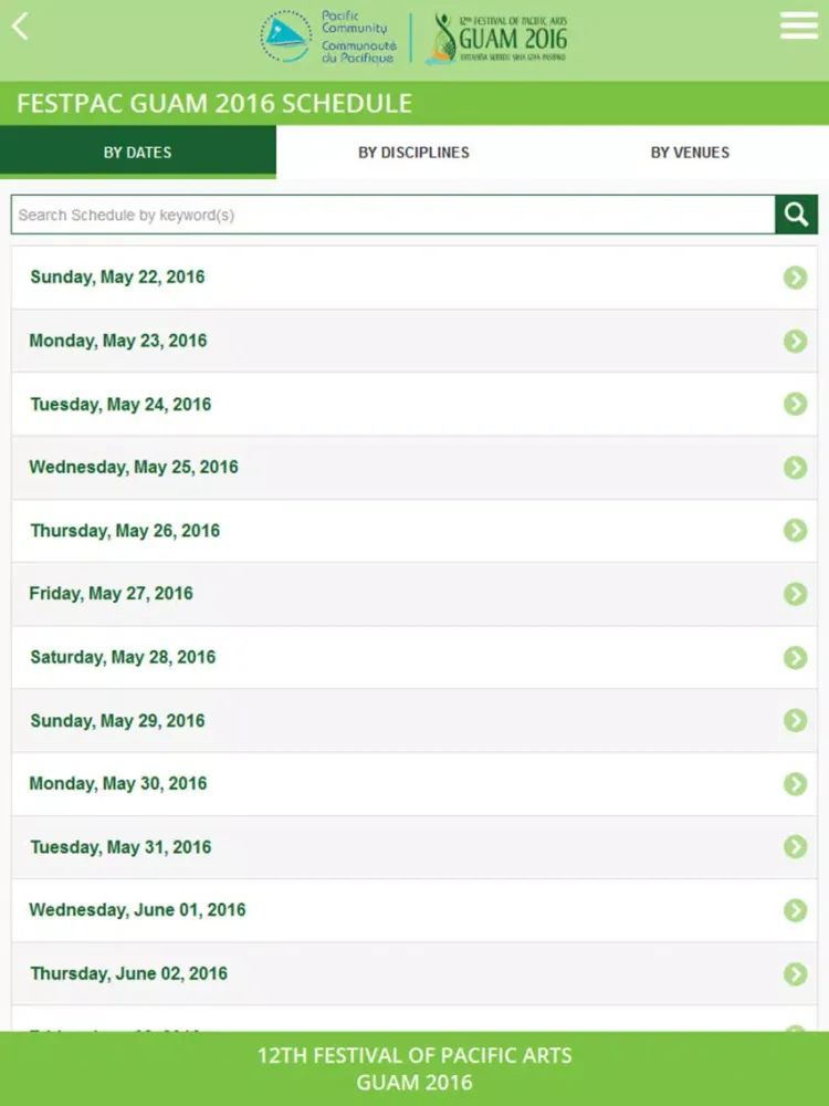 Official FestPac Guam 2016 App iPad  سکرین شاٹس