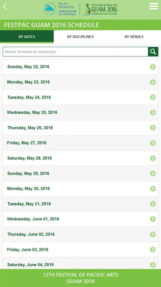 Official FestPac Guam 2016 App سکرین شاٹس