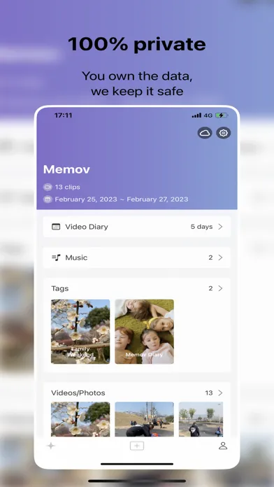Memov-Video diary for memories Screenshots