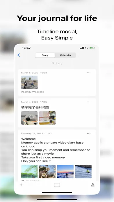 Memov-Video diary for memories Screenshots
