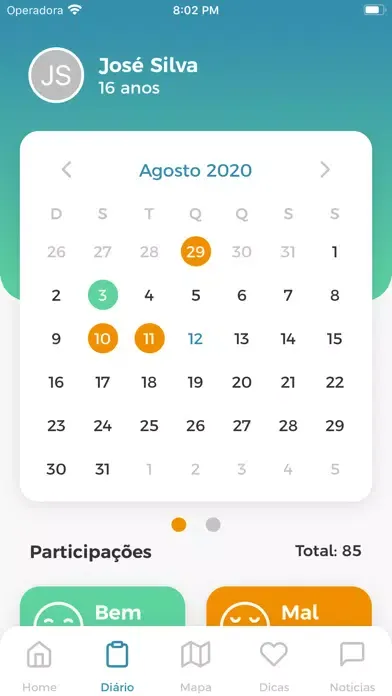 Tangkapan layar Guardiões da Saúde
