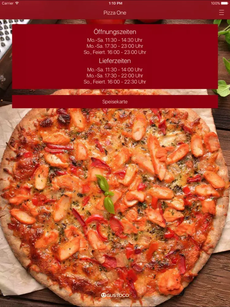 Pizza One1 iPad  سکرین شاٹس