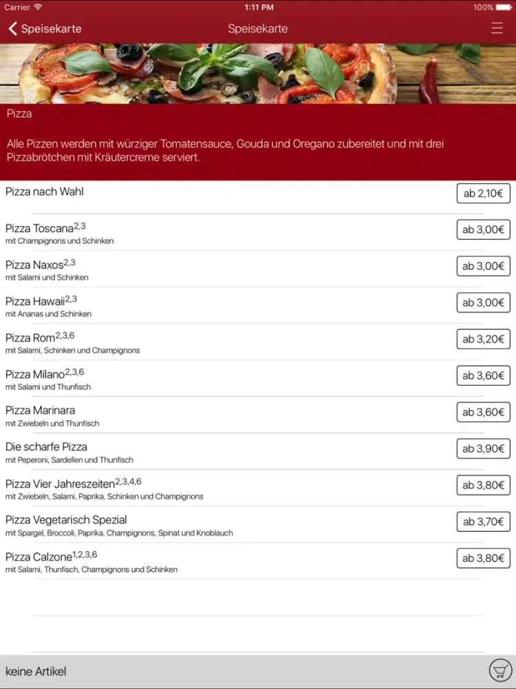 Pizza One1 iPad  سکرین شاٹس