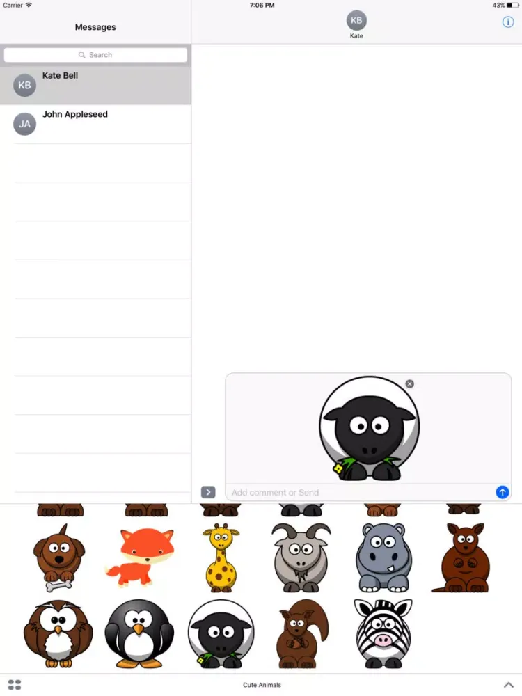 تصاویر Adorable Animals Sticker Pack iPad 