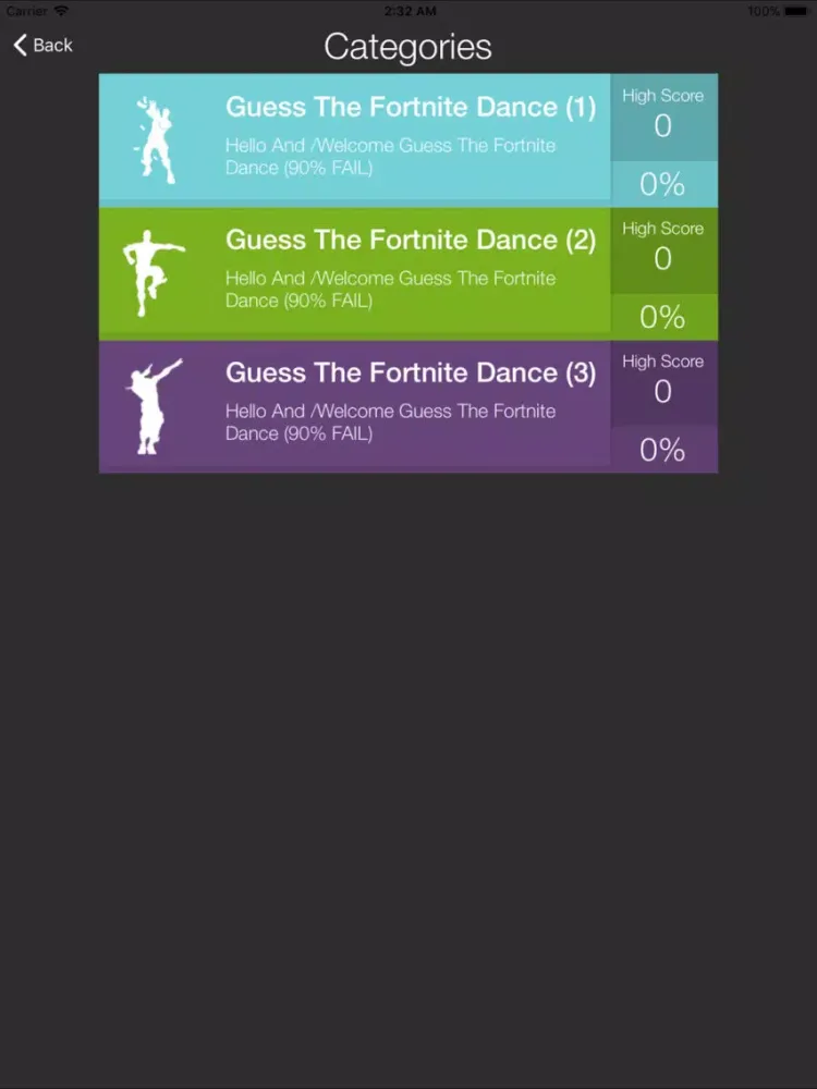 Quiz Dance Emotes For Fortnite iPad  سکرین شاٹس