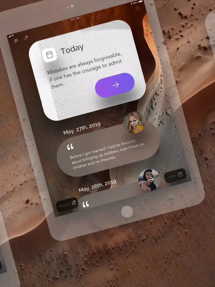Tangkapan layar Qfun - Likes Smart Quotes iPad 