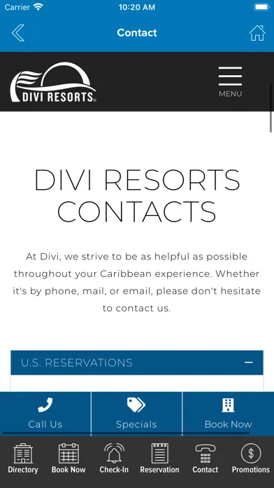 Tangkapan skrin Divi Resorts