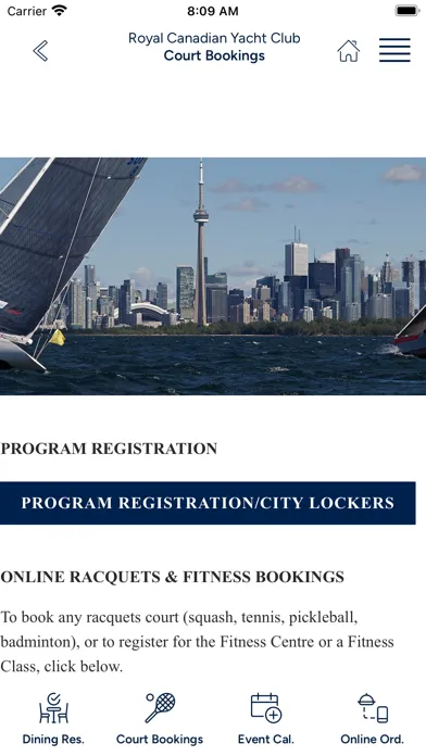 Capturas de tela do Royal Canadian Yacht Club