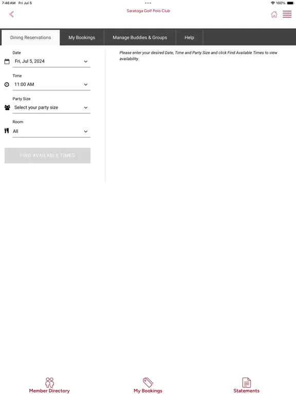 Saratoga Golf & Polo Club iPad 应用截图