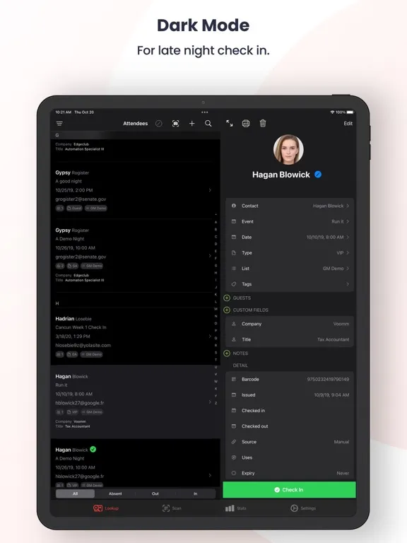 Capturas de tela do Guest Manager Check In iPad 