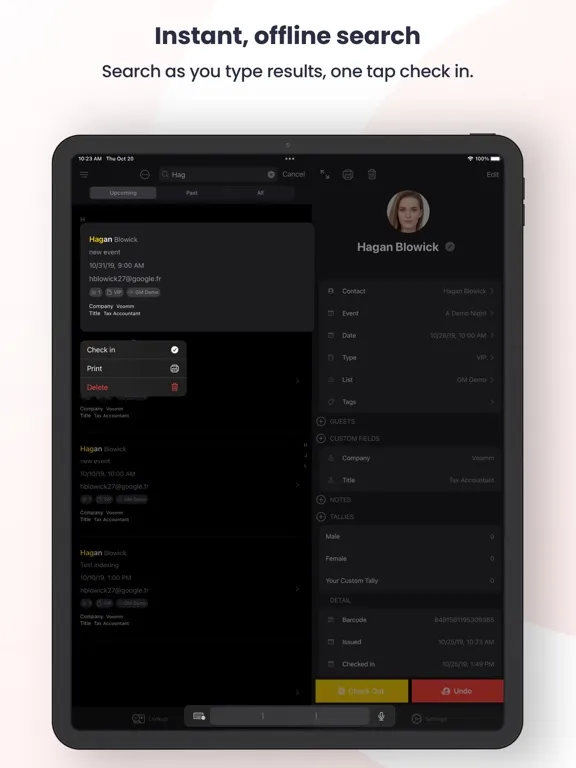 Capturas de tela do Guest Manager Check In iPad 