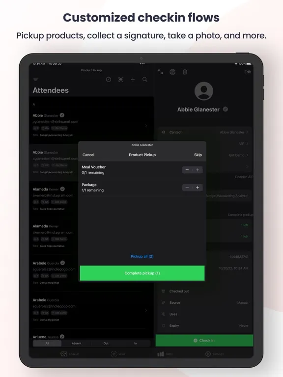 Capturas de tela do Guest Manager Check In iPad 