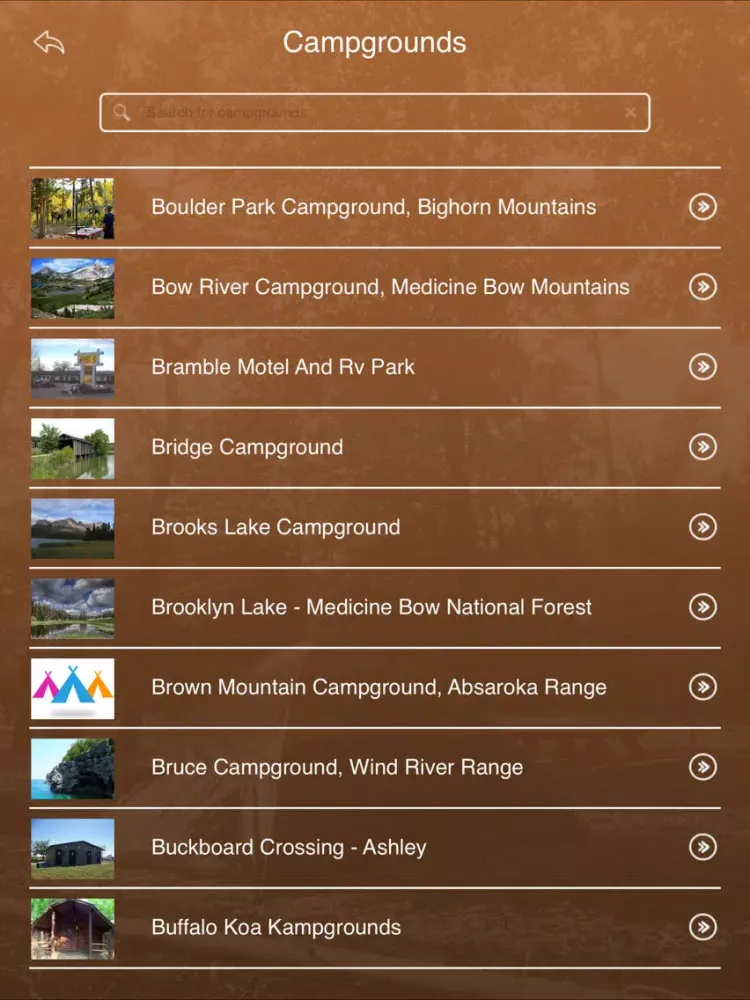 Capturas de pantalla de Wyoming Camping and RV Parks iPad 